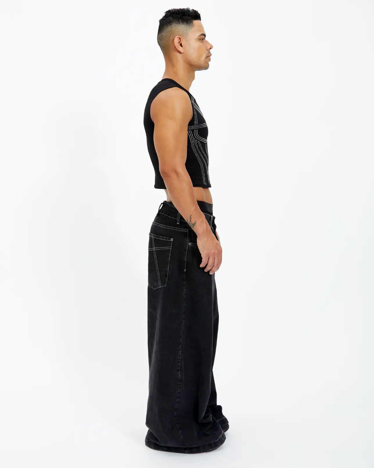 Armour Rhinestone Mid Crop Tank Top - Image 7