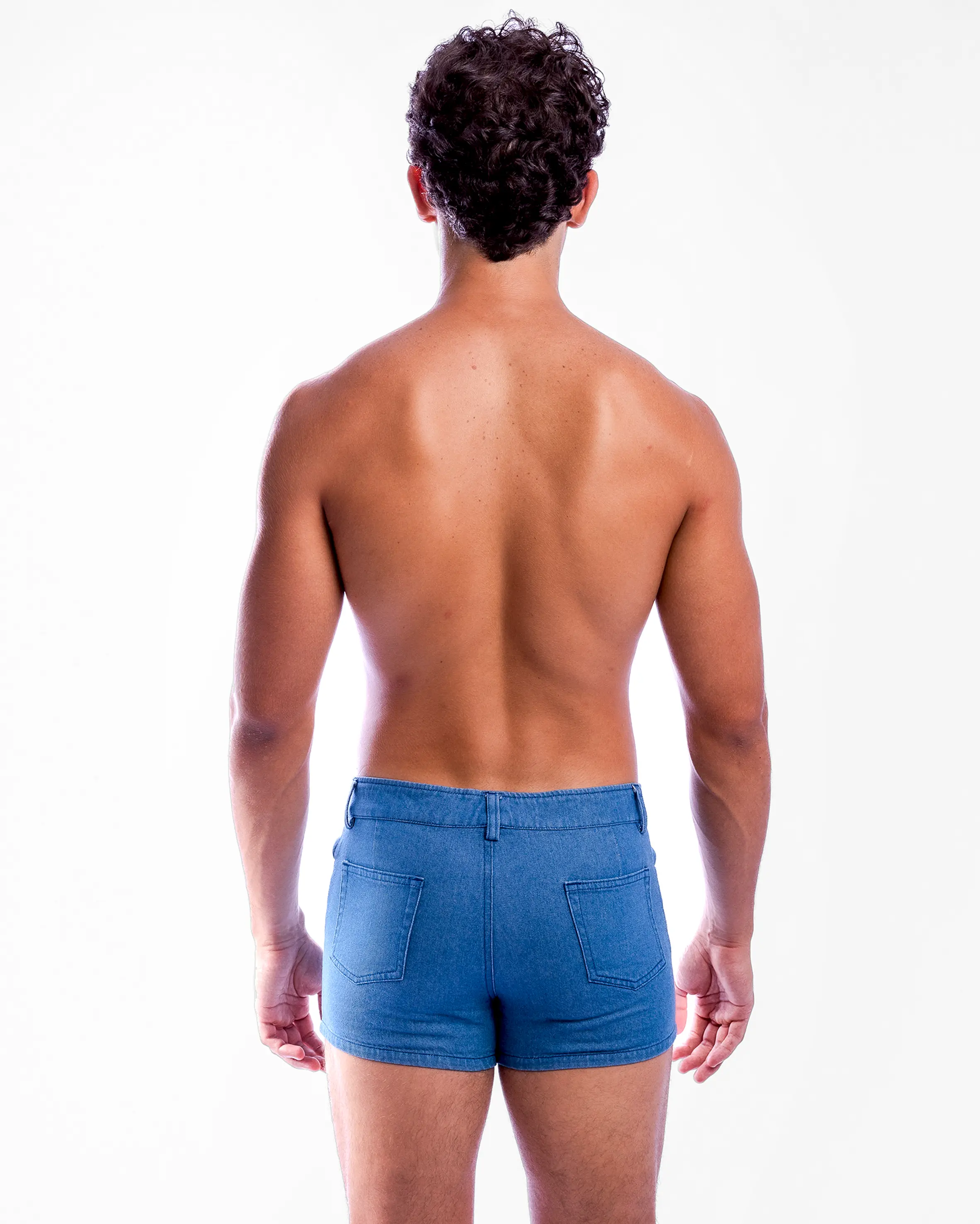 Short Length Denim Shorts - Blue - Image 6