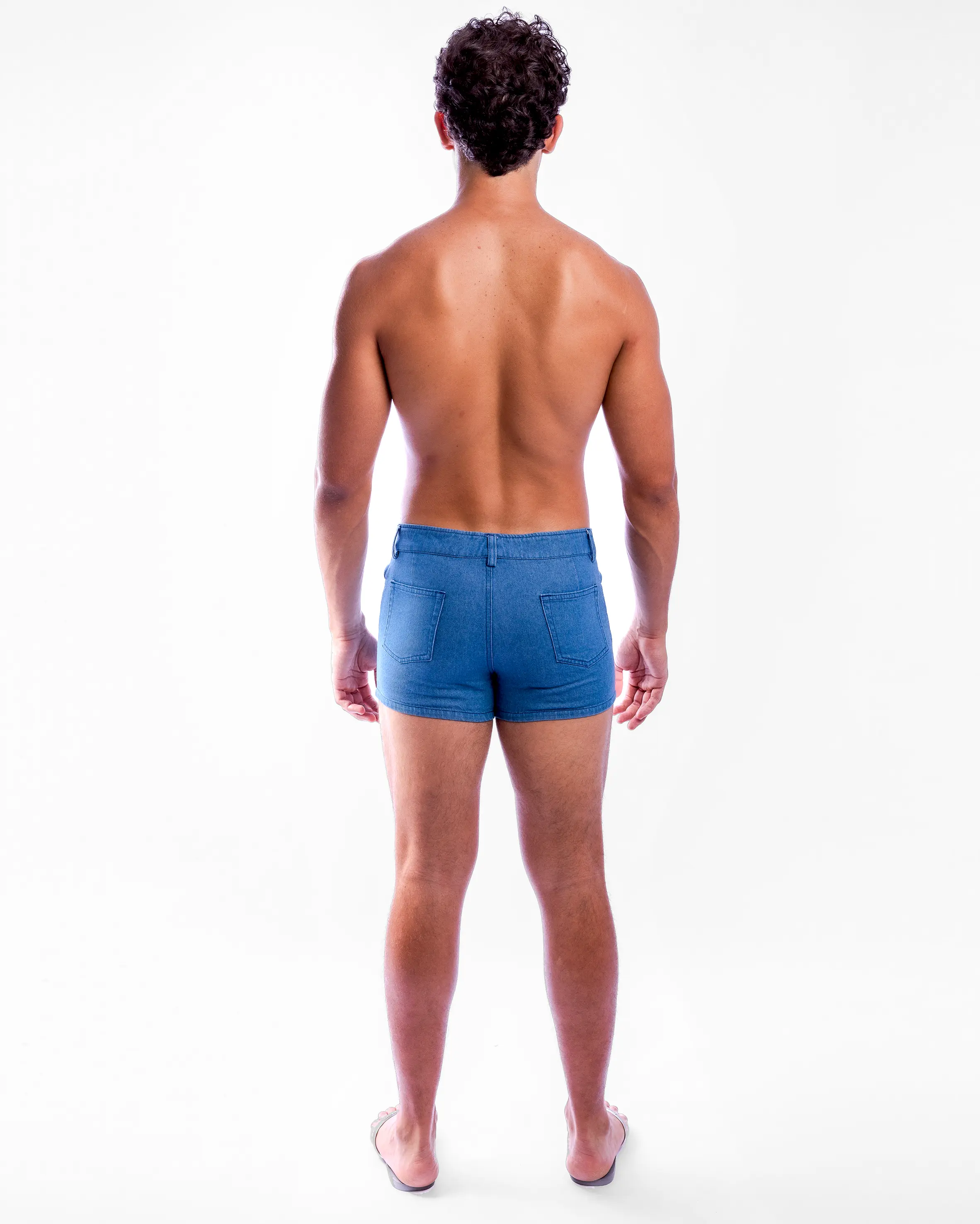 Short Length Denim Shorts - Blue - Image 7