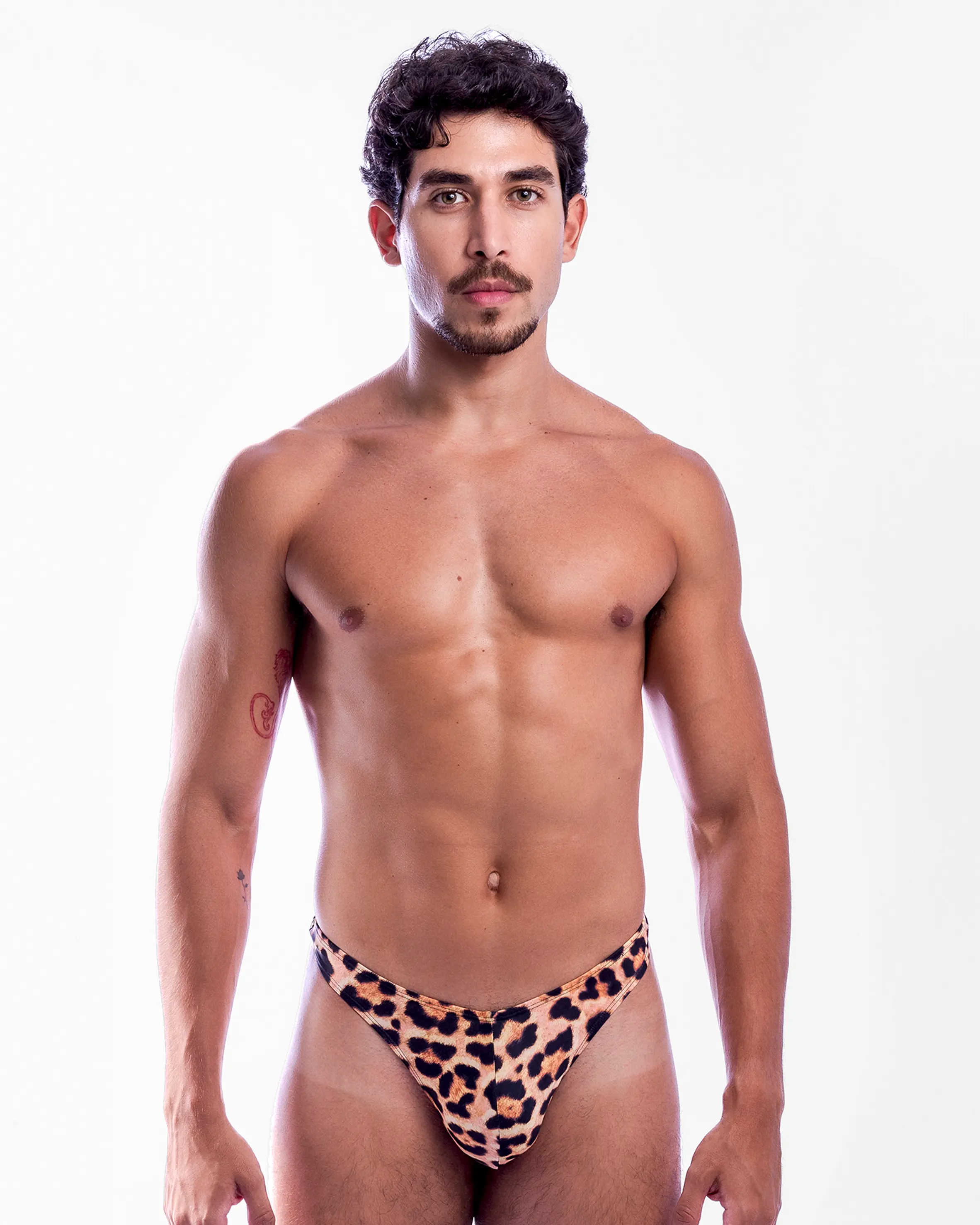 Diamond T-Back Thong in Leopard Print - Image 4