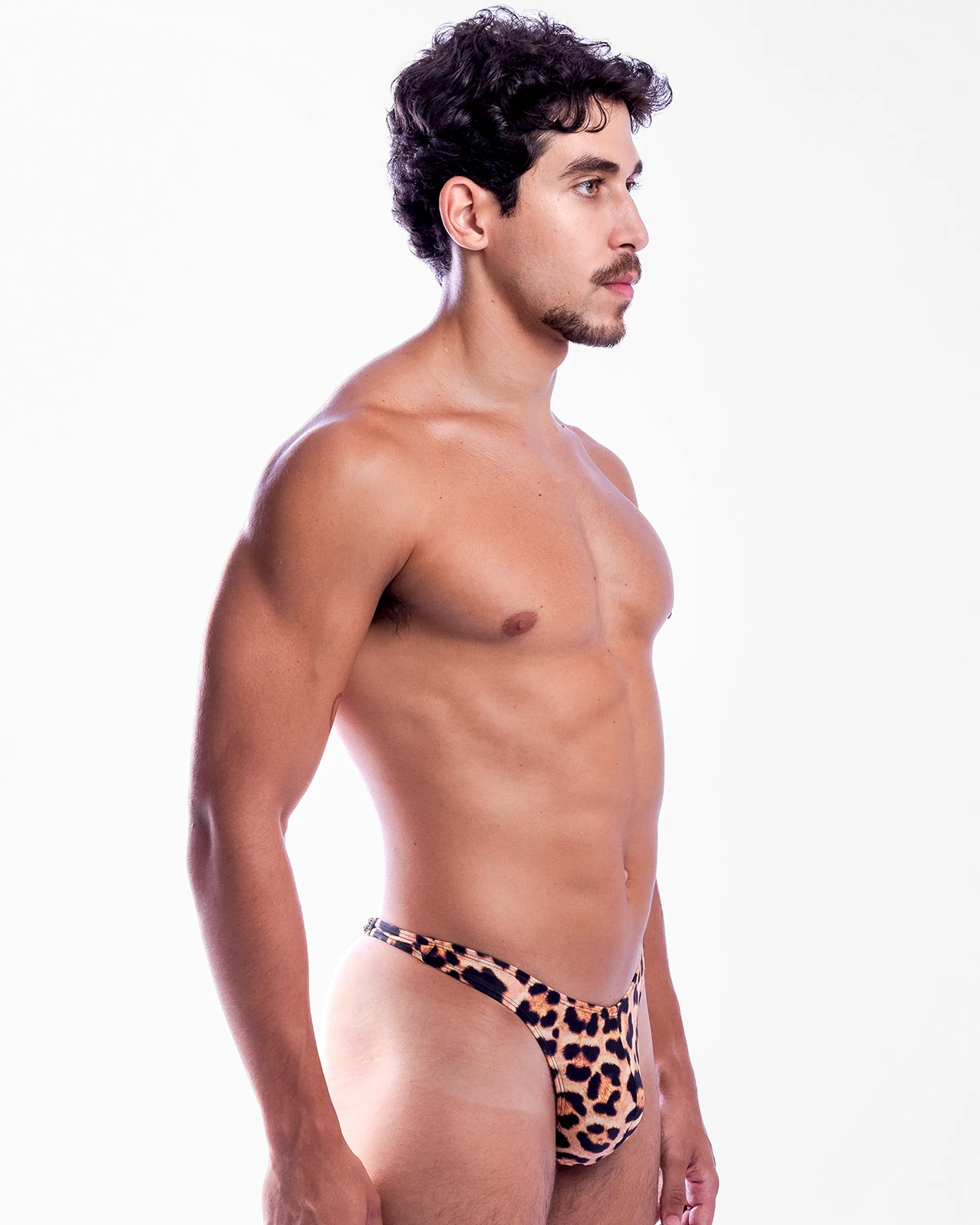 Diamond T-Back Thong in Leopard Print - Image 5