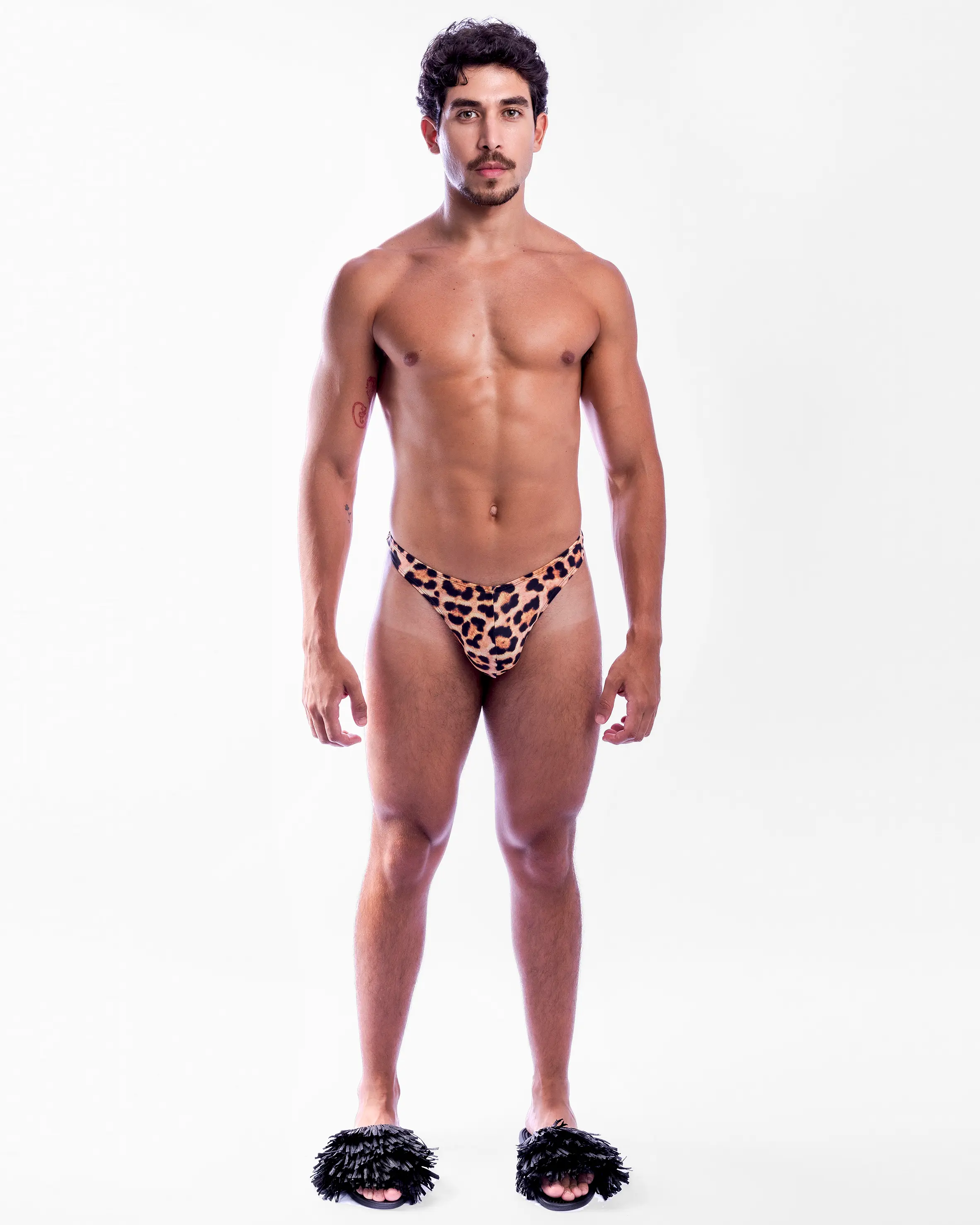Diamond T-Back Thong in Leopard Print - Image 7
