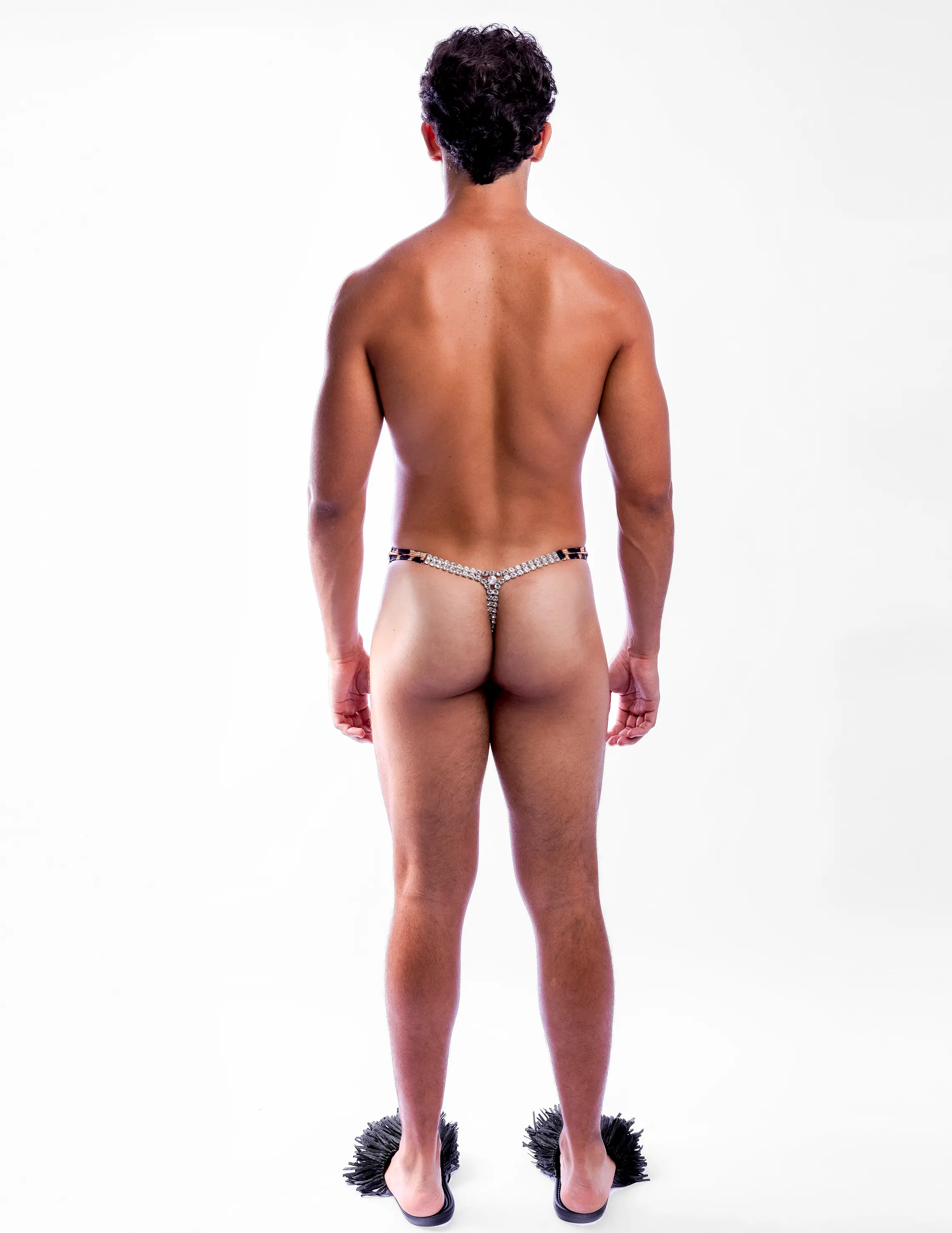 Diamond T-Back Thong in Leopard Print - Image 9