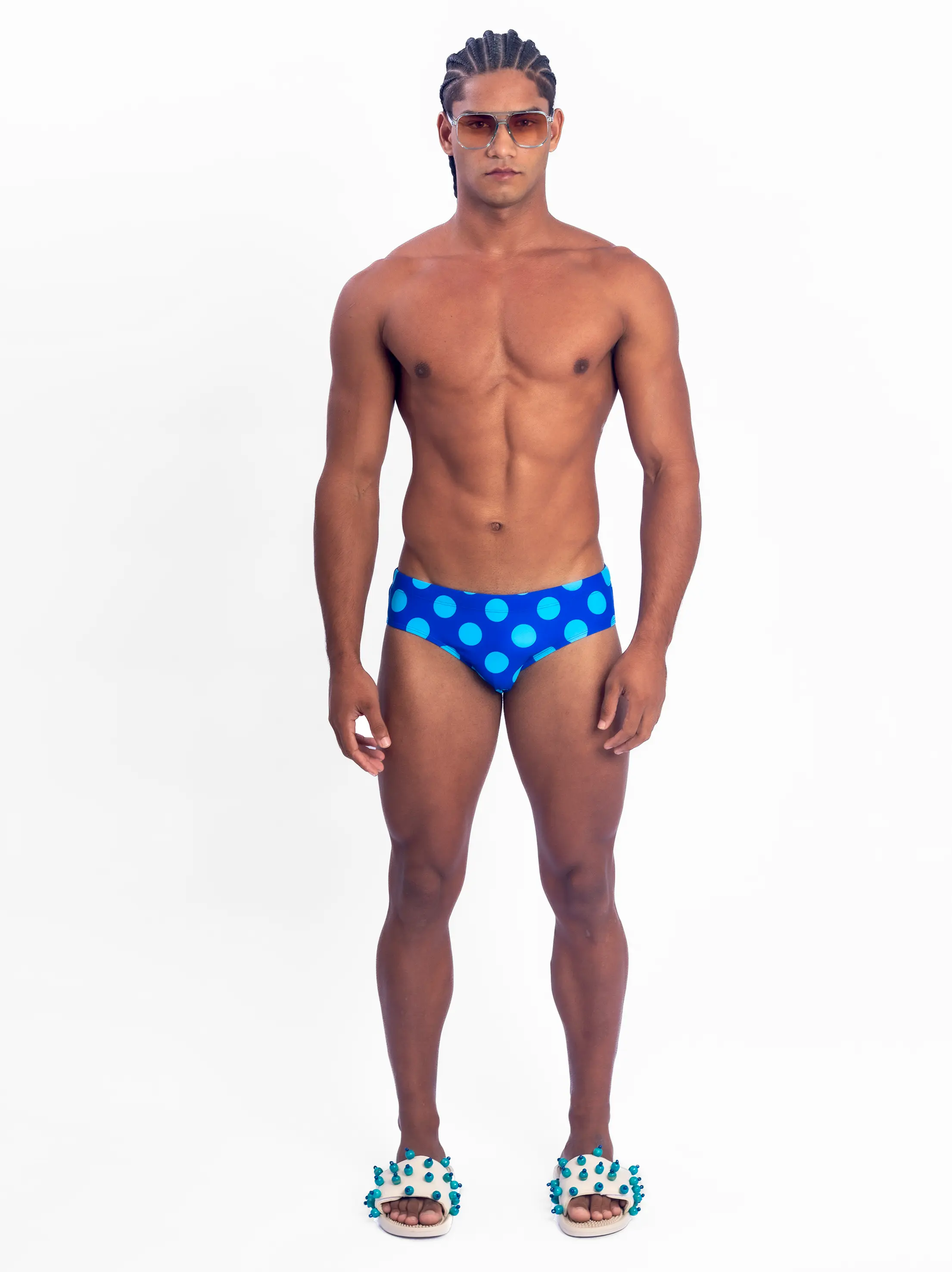 Polka Swim Brief - Blue - Image 4