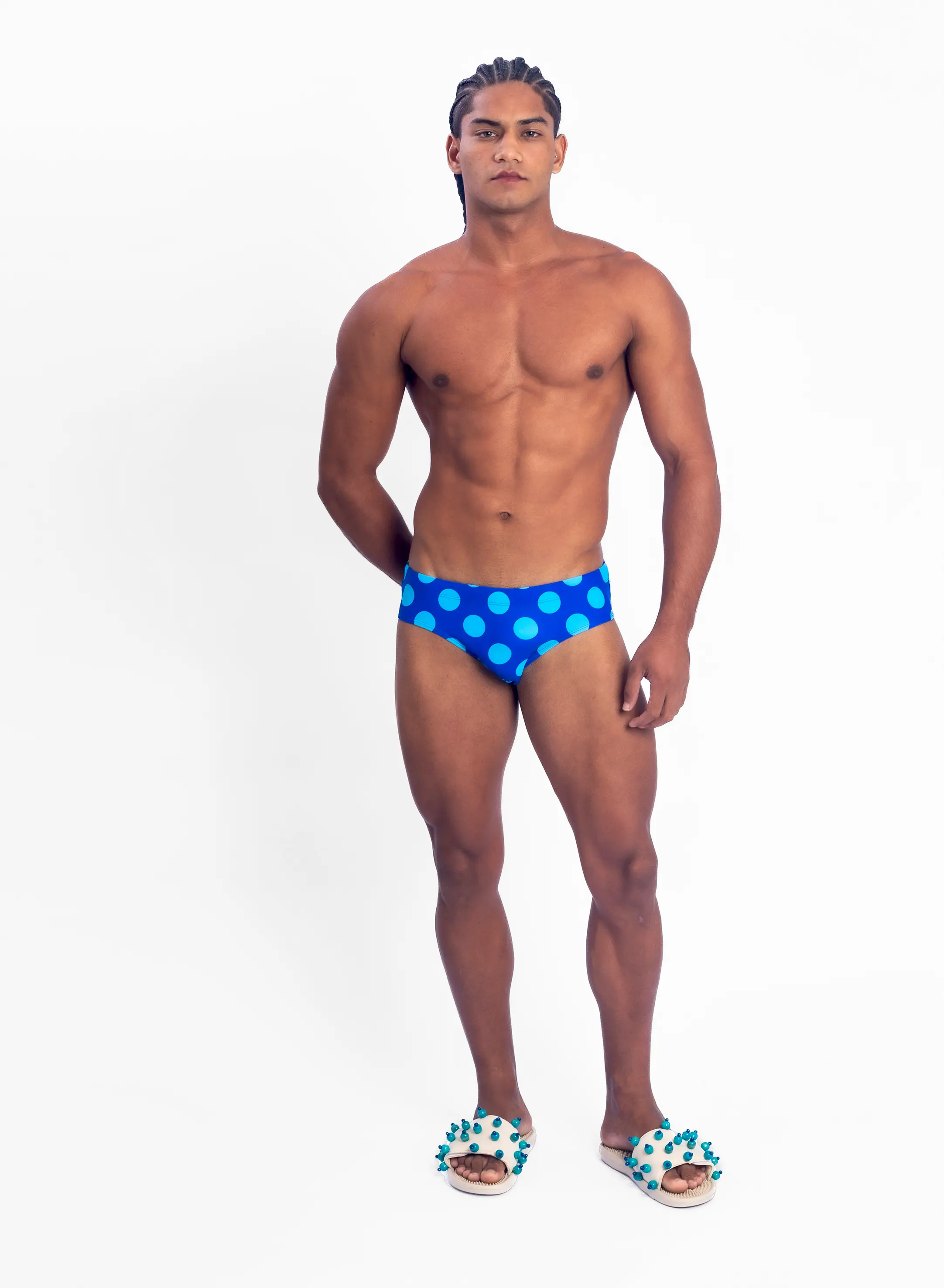 Polka Swim Brief - Blue - Image 6